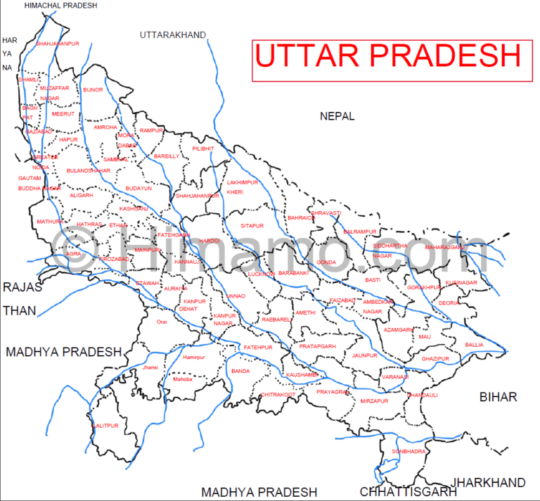 Uttar Pradesh Map PDF | Map of Uttar Pradesh Free